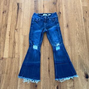 KanCan Kids Dark Blue Distressed Flare Jeans